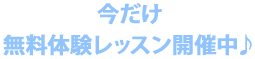 今だけ無料体験レッスン開催中♪